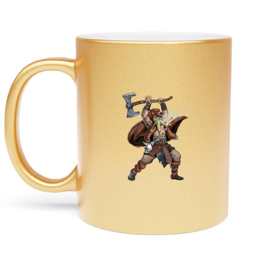 Norse Viking Warrior Metallic Mugs