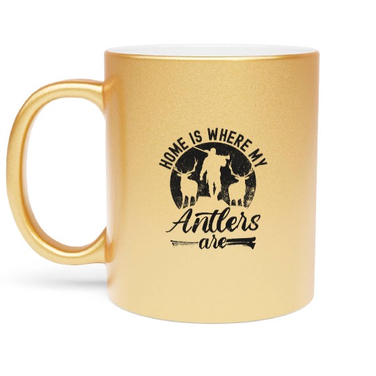 Buck Deer Hunting Hunter Vintage Metallic Mugs