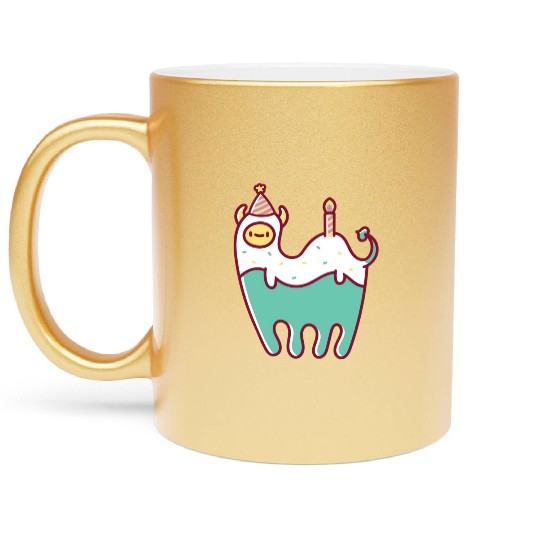 Green Llama Monster Party Metallic Mugs