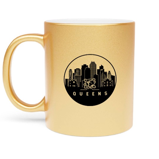 Queens New York Skyline Metallic Mugs