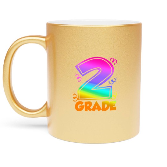 Back To School Teacher Students 2nd Grade Metallic Mugs