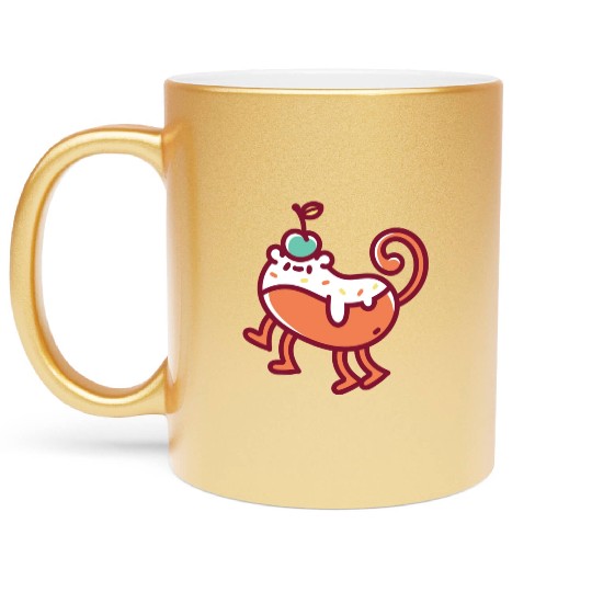 Orange Monster Monkey Party Metallic Mugs