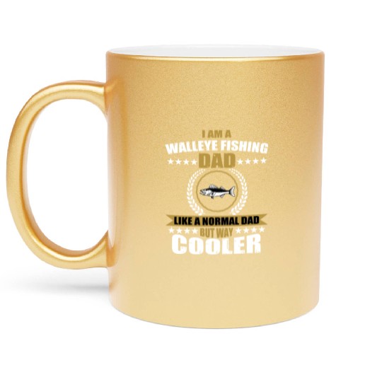 Walleye Fishing Dad For Men Metallic Mugs