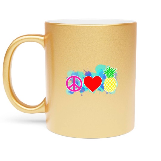 peace love pineapple Metallic Mugs