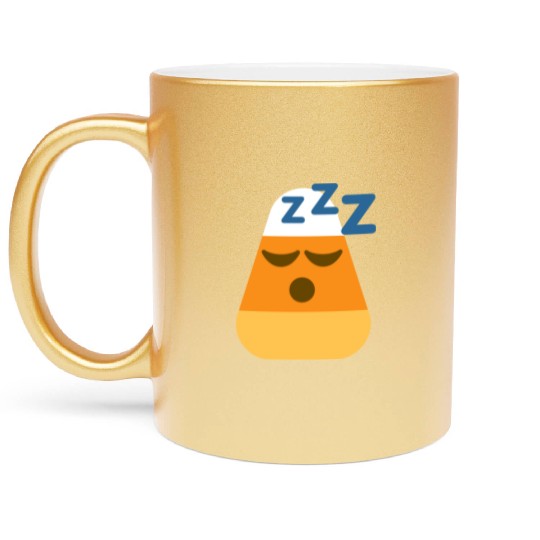 Sleeping Candy Corn Halloween Costume Metallic Mugs