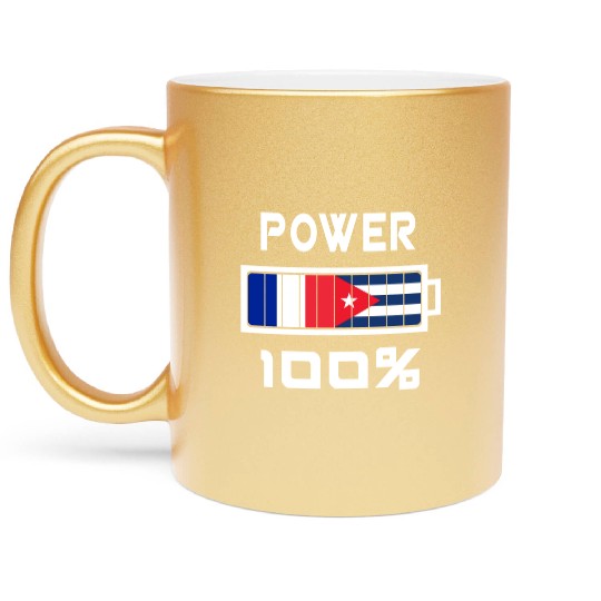 France and Cuba power 100% Metallic Mugs