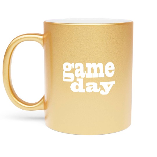 Game Day - white letters Metallic Mugs
