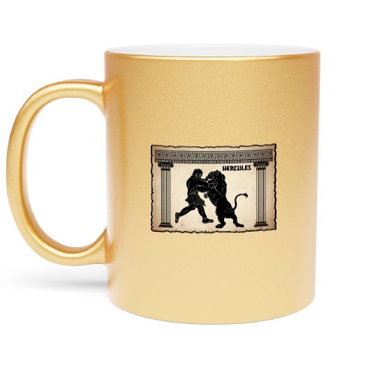 Greek Mythology Gifts Greece Mythology Art Lion He Metallic Mugs