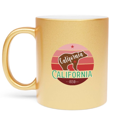 California Bear Flag Metallic Mugs