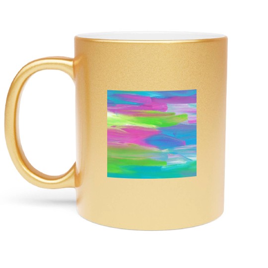 Abstract Colorful Painting Metallic Mugs