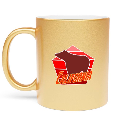 California Bear Flag Metallic Mugs