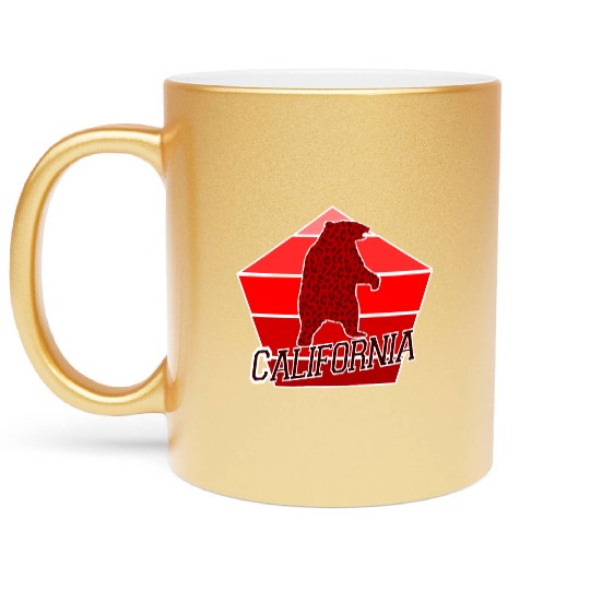 California Bear Flag Metallic Mugs