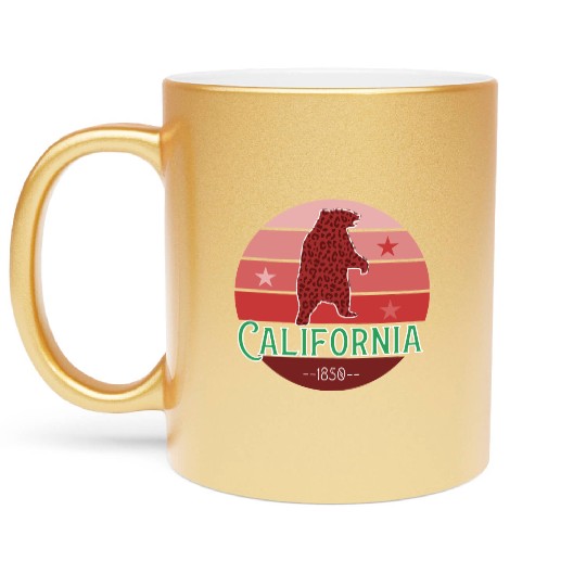 California Bear Flag Metallic Mugs