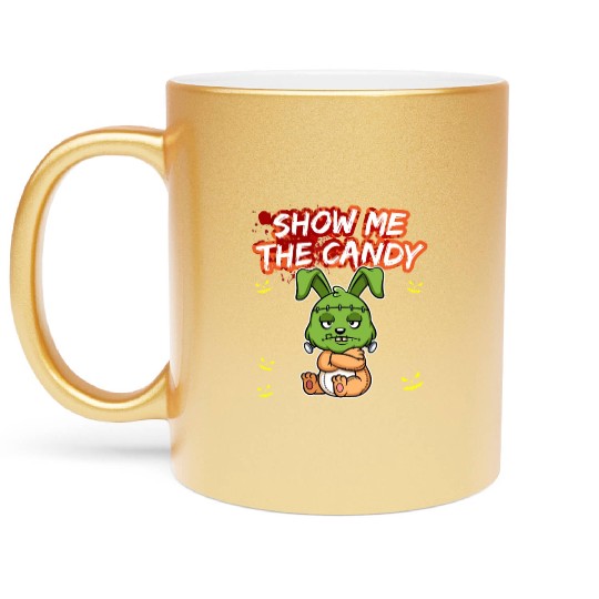 Show Me The Candy Halloween Costume Trick Or Treat Metallic Mugs