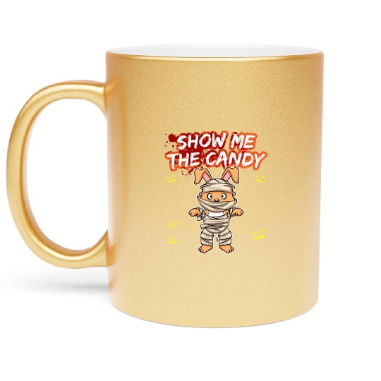 Show Me The Candy Halloween Costume Trick Or Treat Metallic Mugs