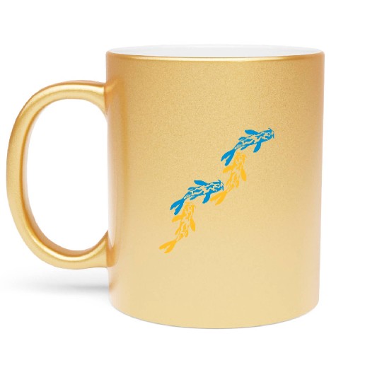 colorful koi fish nishikigoi Metallic Mugs
