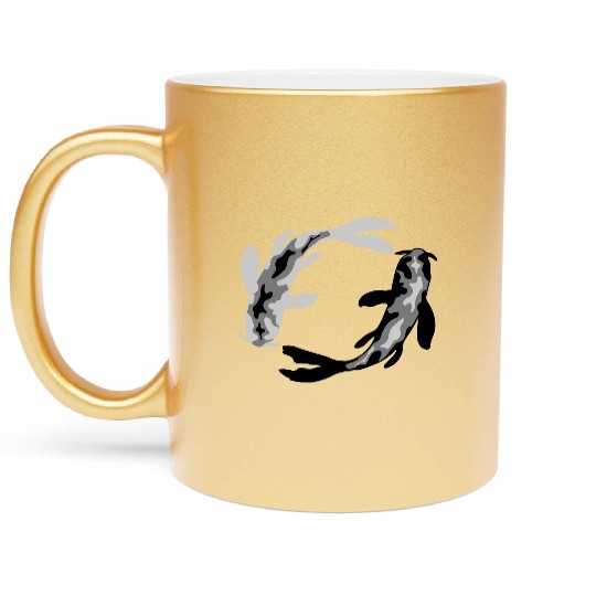 circle design 2 koi Metallic Mugs