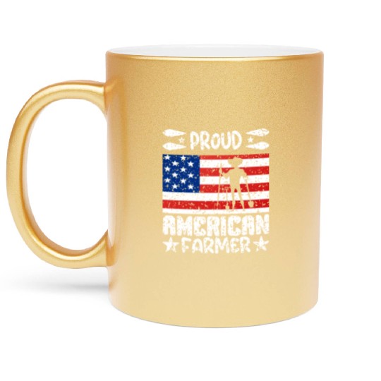 Proud American Farmer Metallic Mugs
