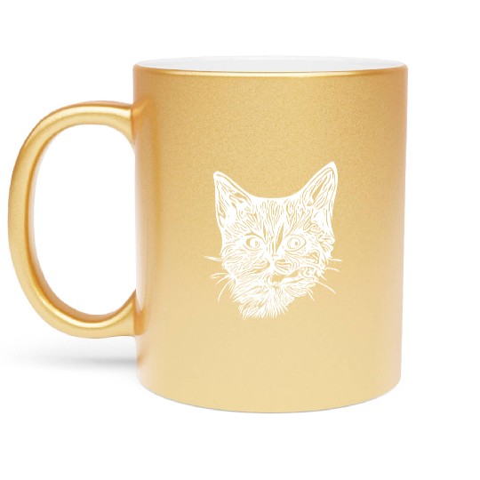 Cute Sweet Kitten Metallic Mugs