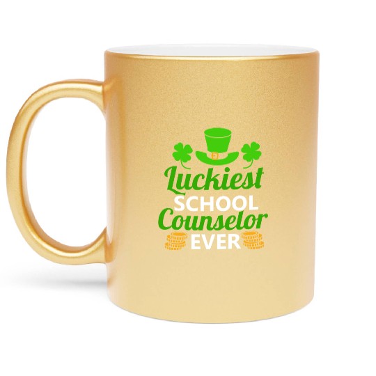 Luckiest School Counselor Ever St. Patrick's Day Metallic Mugs