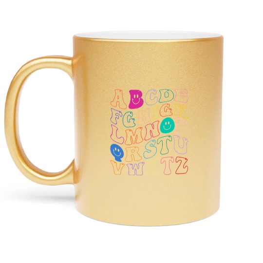 Funny ABC Kindergarten Alphabet Back to School Metallic Mugs
