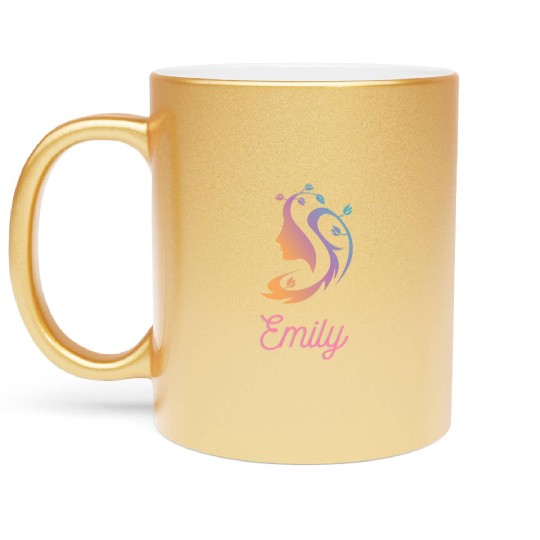 Emily Name Epic Feminine Woman, Girl, Lady, Wife Metallic Mugs
