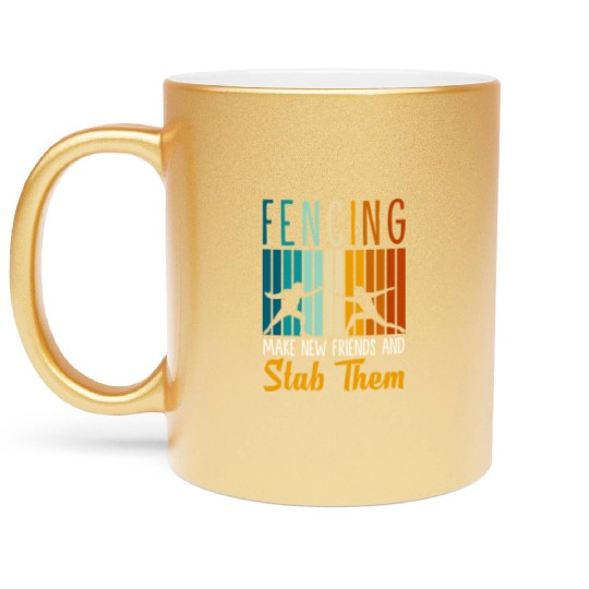 Fencing Sport Sword Sword Sport Fencing Metallic Mugs