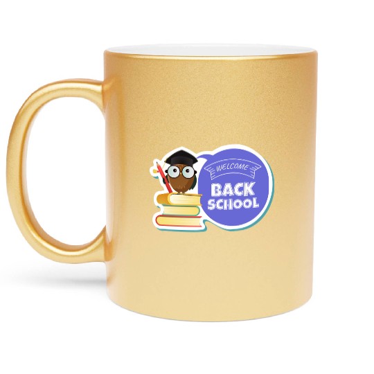 Back to School Sticker Metallic Mugs