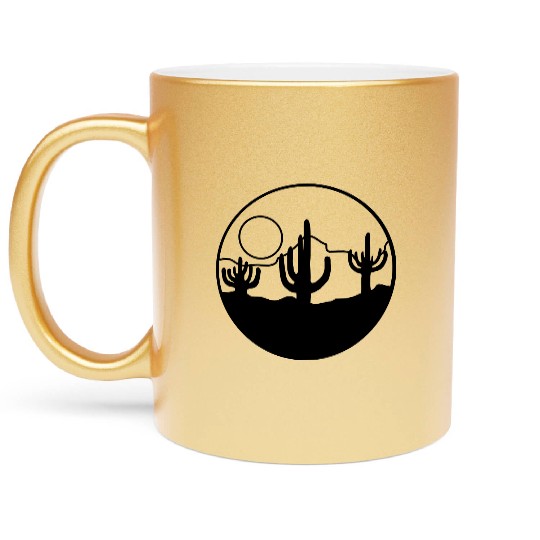 nature sun desert landscape Metallic Mugs