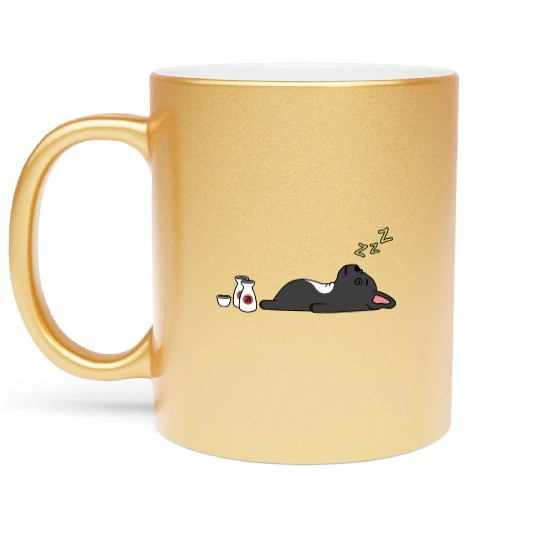 French Bulldog Sake Drunk Metallic Mugs