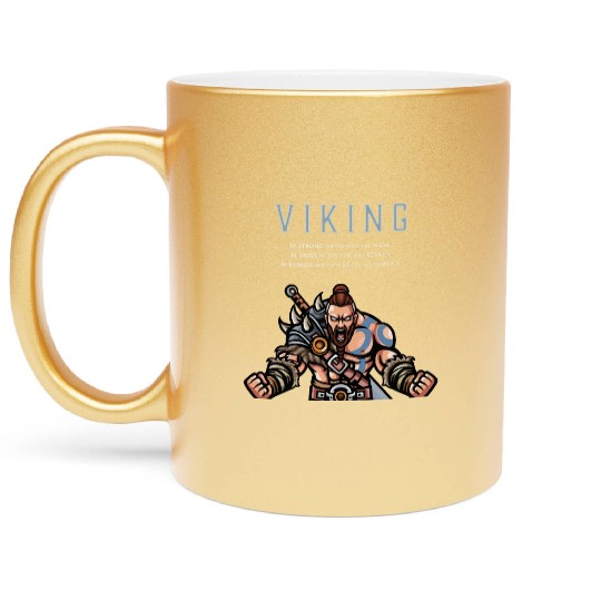 Viking Warrior Be Strong Be Brave Be Humble 2 Metallic Mugs