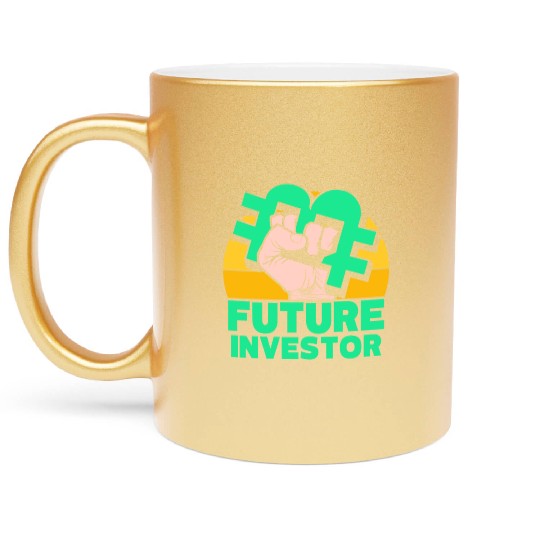 Future Bitcoin Investor Invest Investing Stocks Metallic Mugs