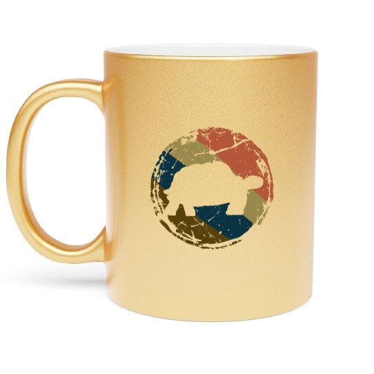 Turtle Lover Gift Tortoise Vintage Sea Turtle Metallic Mugs