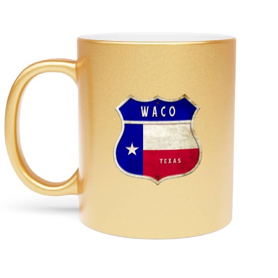 Waco Texas crest flags design Metallic Mugs