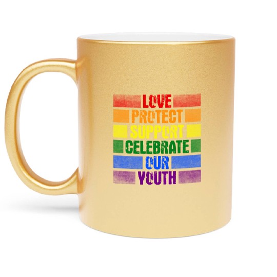 Love Protect Support Celebrate Our Youth Metallic Mugs