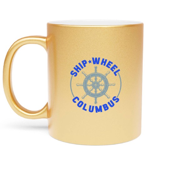 Ship Wheel Columbus Day Christopher Columbus Metallic Mugs