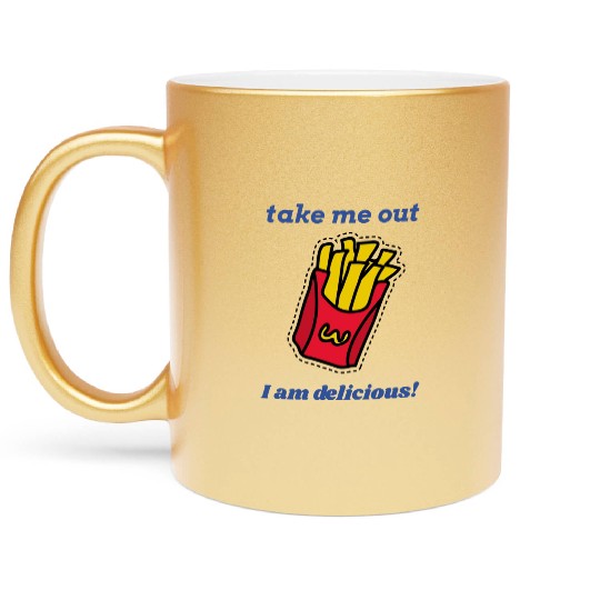 delicious fries Metallic Mugs