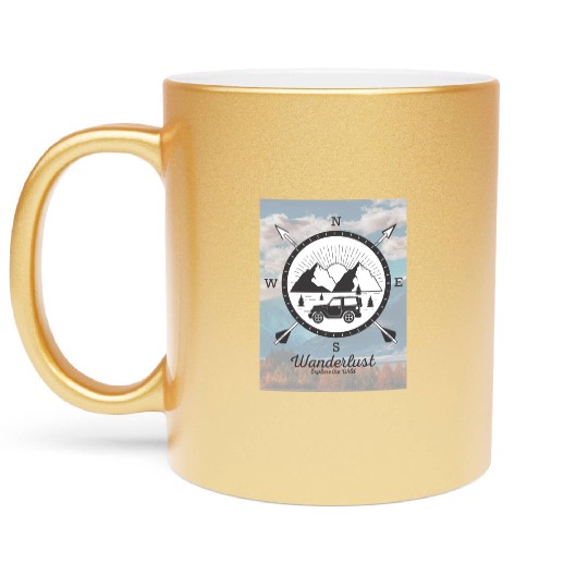 Wanderlust Explore the Wild Adventure Metallic Mugs