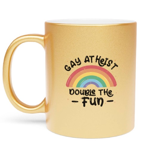 Gay LGBTQ Atheist Atheism Anti Religion Securalism Metallic Mugs