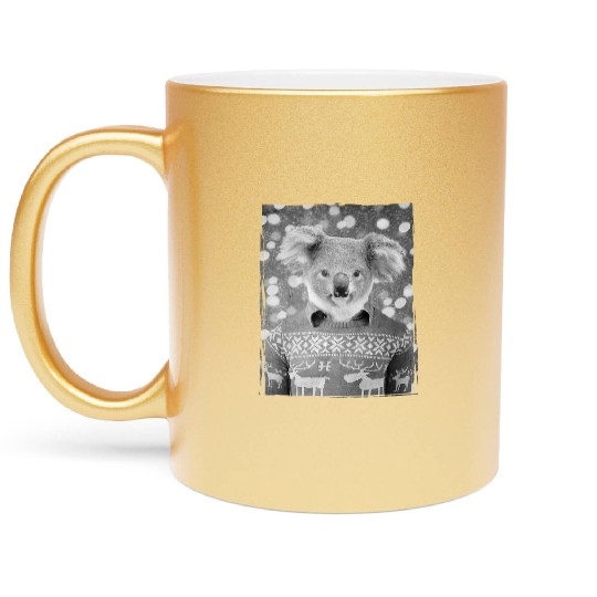 Christmas koala Metallic Mugs