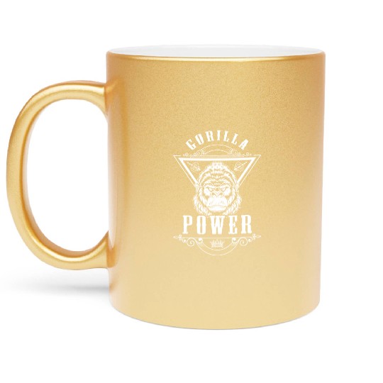 Strength Training Chimpanzee Nature Metallic Mugs