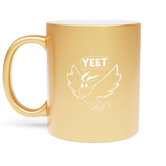 Mothman Yeet Cryptid Lover Funny Mothman Metallic Mugs