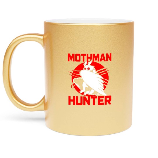Cryptozoologist Cryptid Folklore Funny Mothman Metallic Mugs