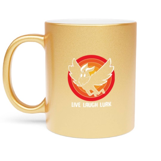 Funny Cryptid Live Laugh Lurk Mothman Metallic Mugs