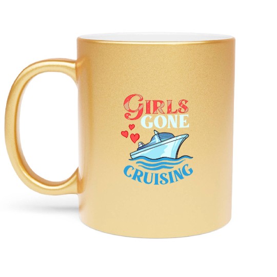 Cruise Ship Vacation Trip Party Sailing Boating Metallic Mugs