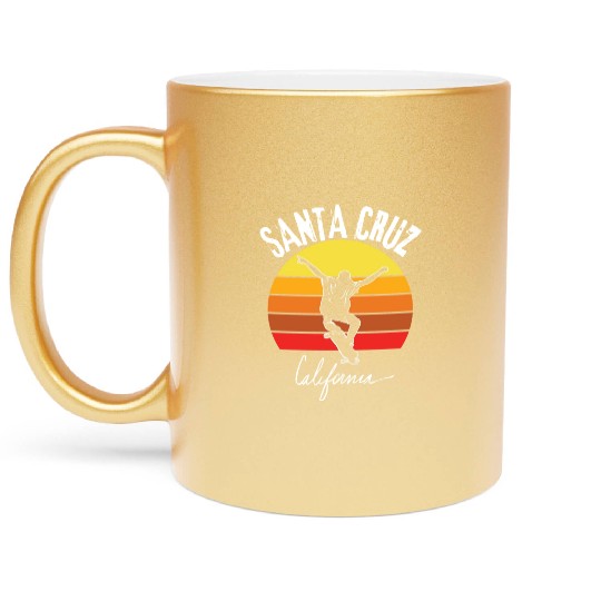 Old School Skater Santa Cruz California Metallic Mugs