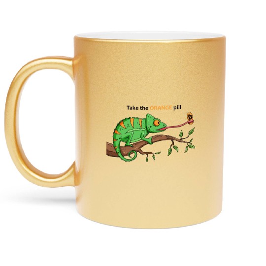 Bitcoin Chameleon BTC logo Crypto lover Hodl Metallic Mugs