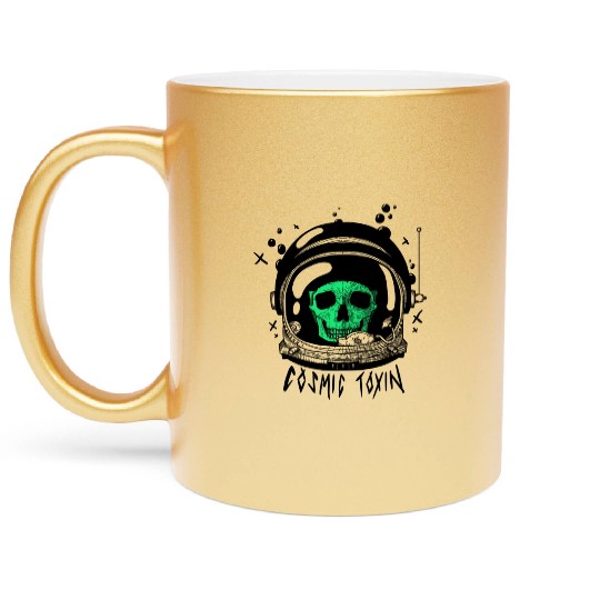 Astronaut Skull - Green Metallic Mugs