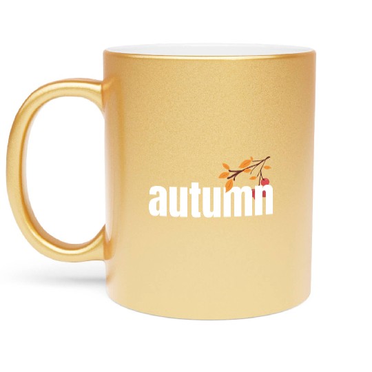 Autumn Tree Orange Fall Leaves The Season Metallic Mugs