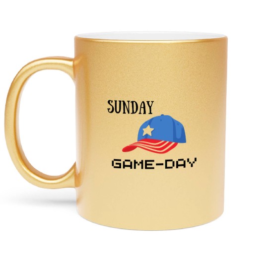 GAME Day Sunday Cute on Holiday Metallic Mugs
